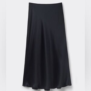 Nation black midi rayon skirt